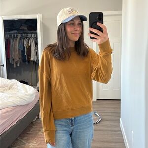 Frank & Oak | Mustard Yellow Crewneck Sweatshirt Size S